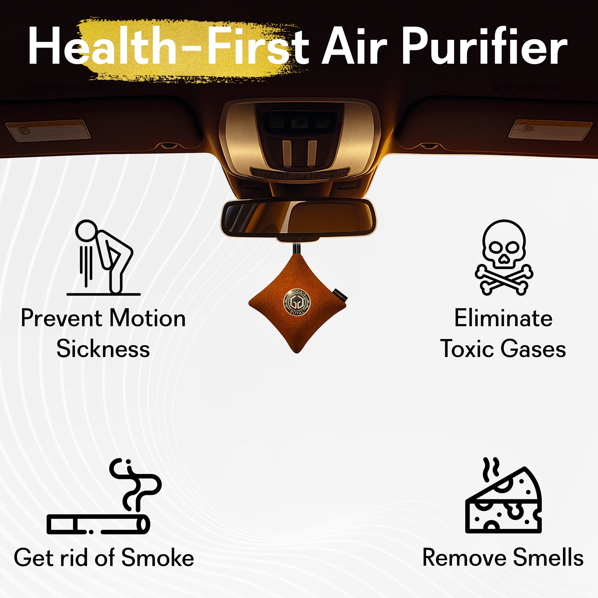 GOODAIR 3.0 Premium Non-electric Car Air Purifier | Romantic Coffee