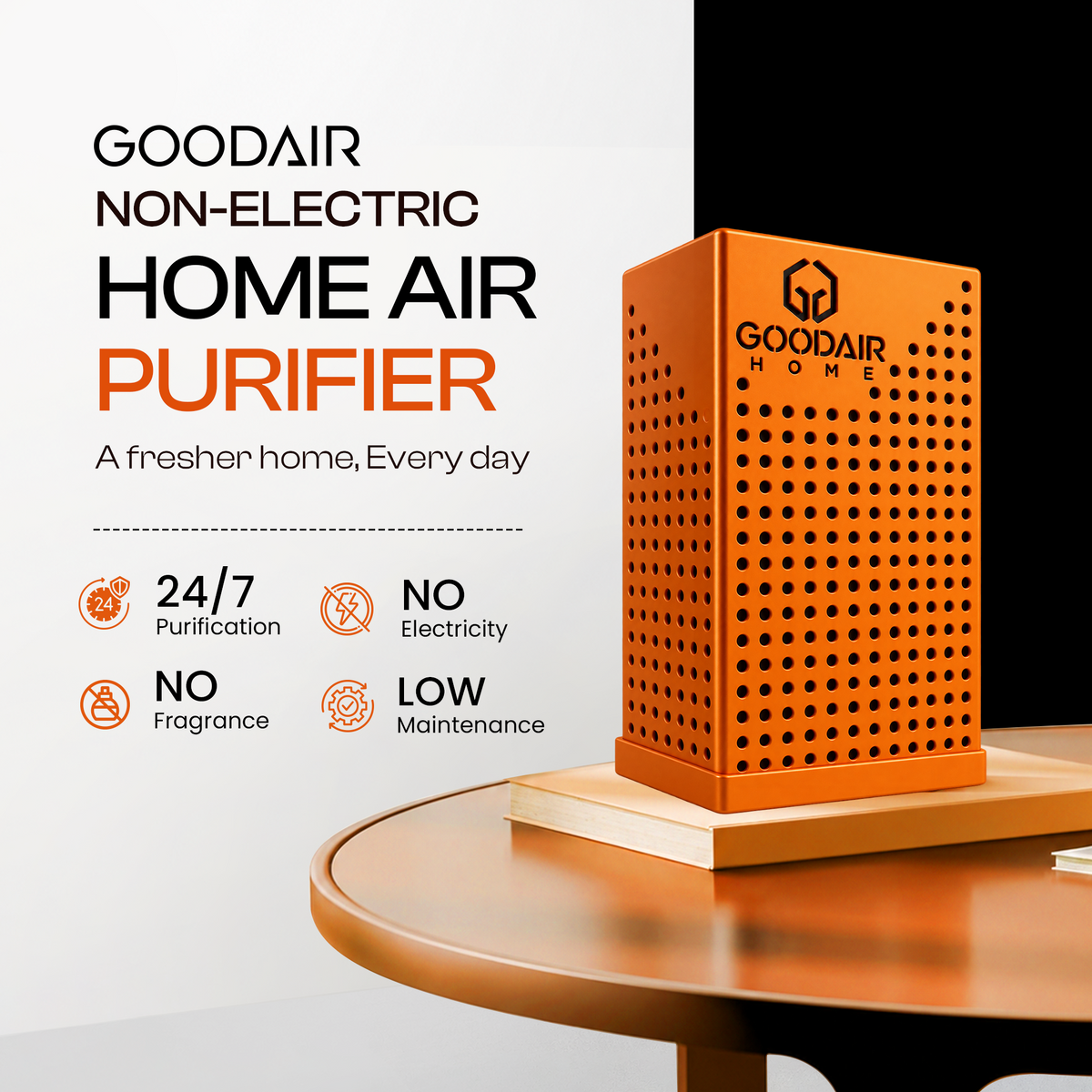 GOODAIR Home Compact | Non-Electric Air Purifier | Phoenix Orange