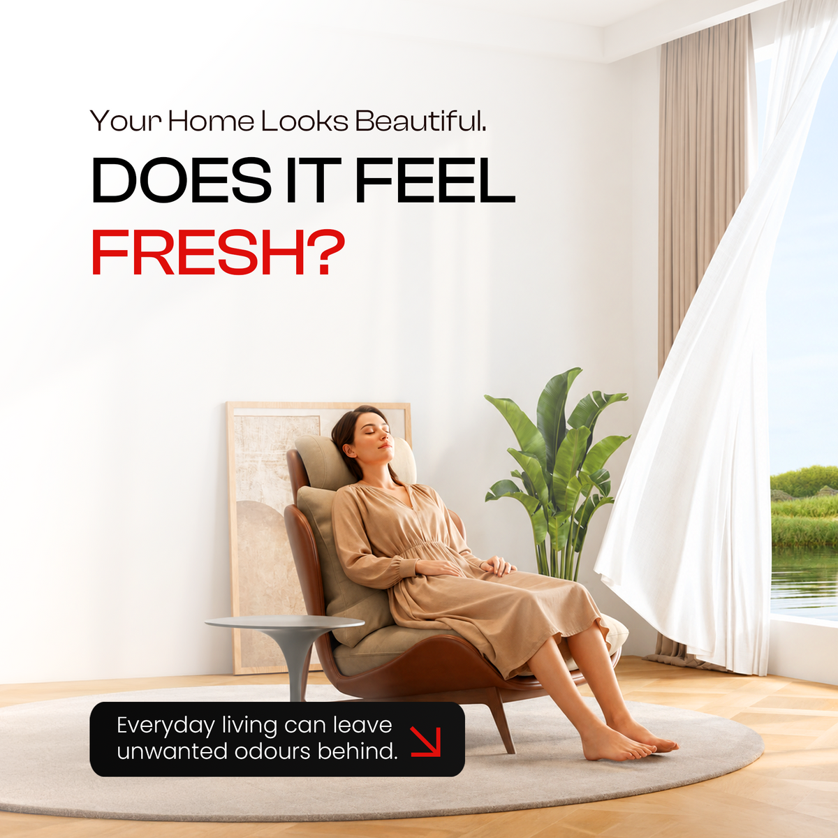 GOODAIR Home Compact | Non-Electric Air Purifier | Scarlet Red