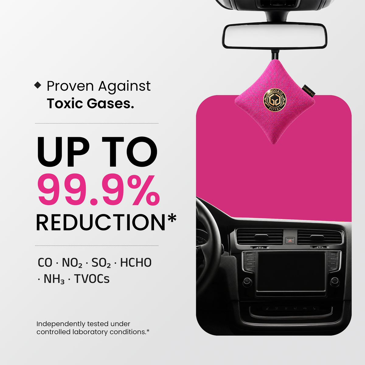 GOODAIR 3.0 Premium Non-electric Car Air Purifier | Stylish Pink