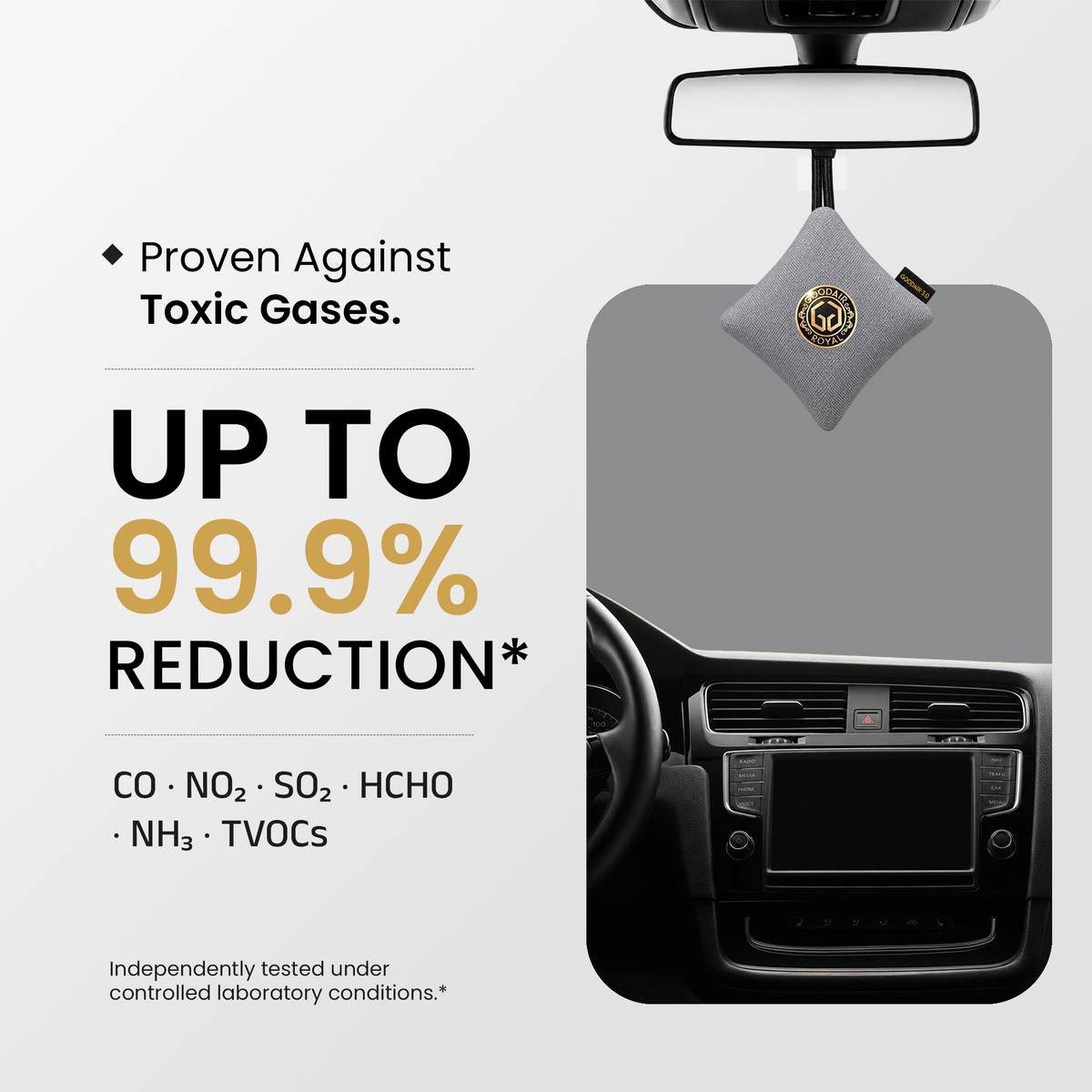 GOODAIR 3.0 Premium Non-electric Car Air Purifier | Elegant Silver