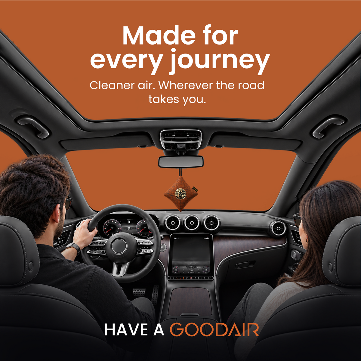 GOODAIR 3.0 Premium Non-electric Car Air Purifier | Romantic Coffee