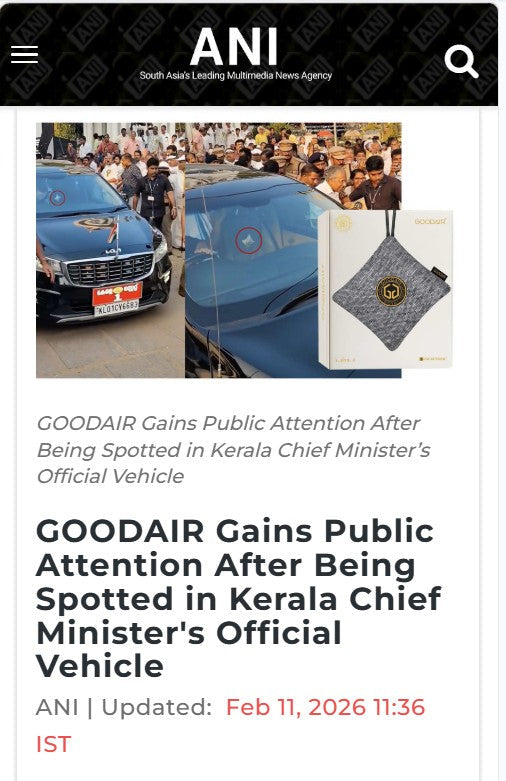 GOODAIR Gains Public Attention After Being Spotted in Kerala Chief Minister's Official Vehicle