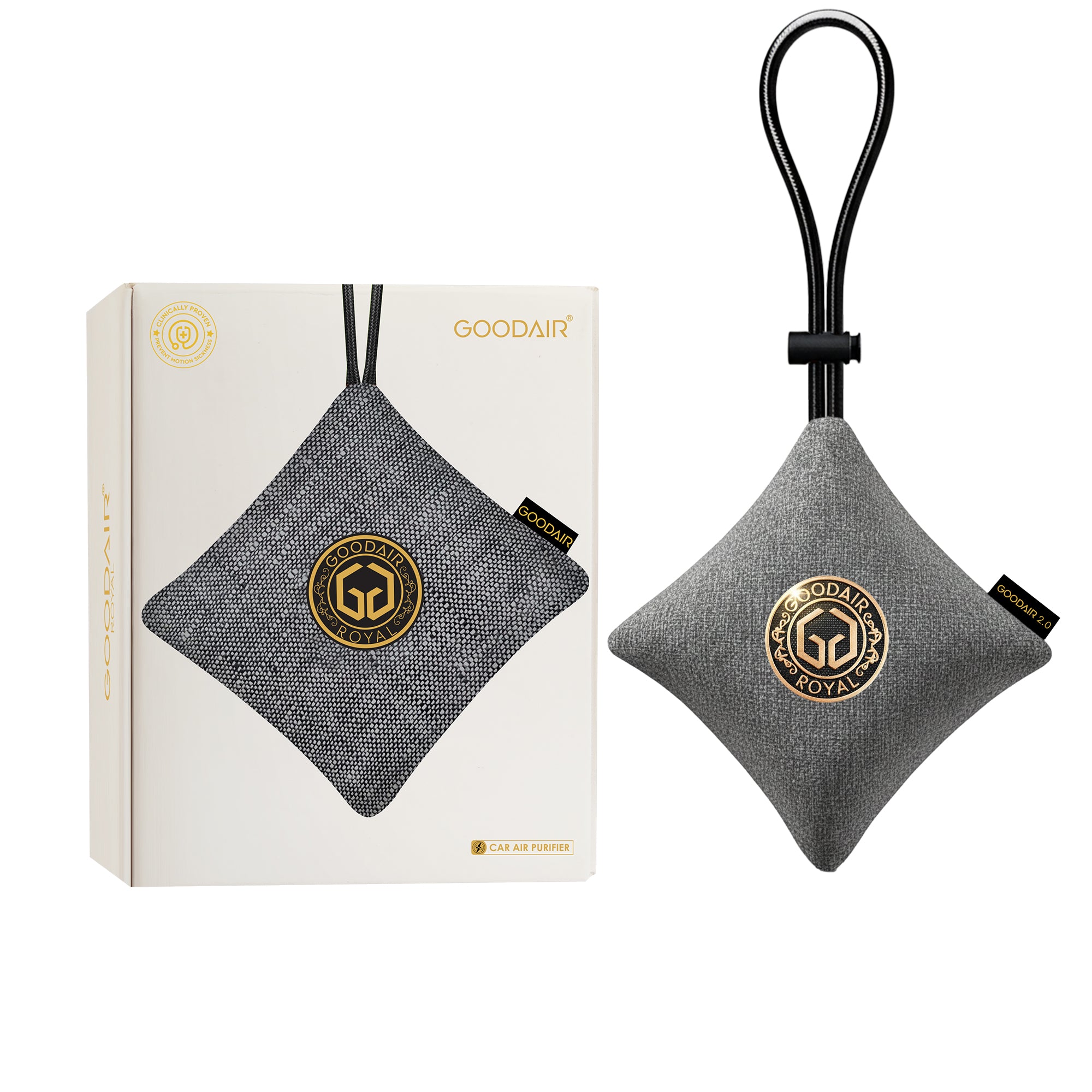 GOODAIR 2.0 Premium Non-electric Car Air Purifier | Elegant Silver