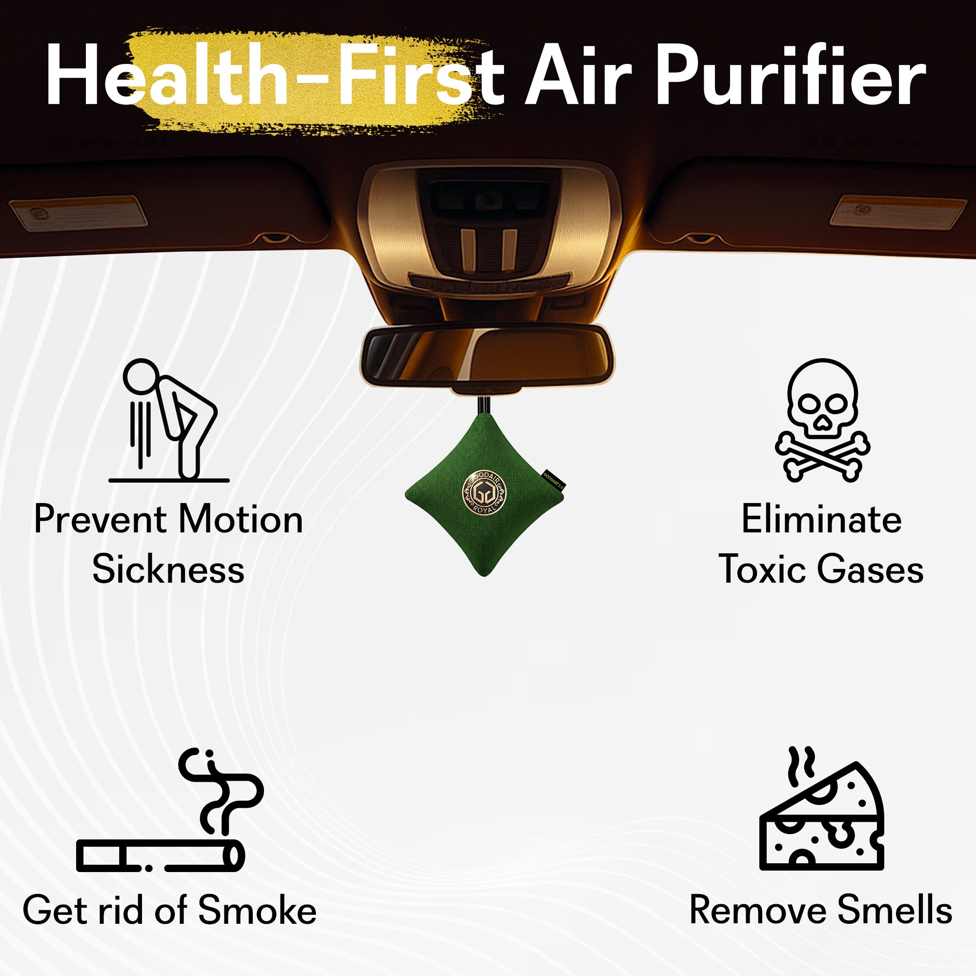 GOODAIR 3.0 Premium Non-electric Car Air Purifier | Forest Green