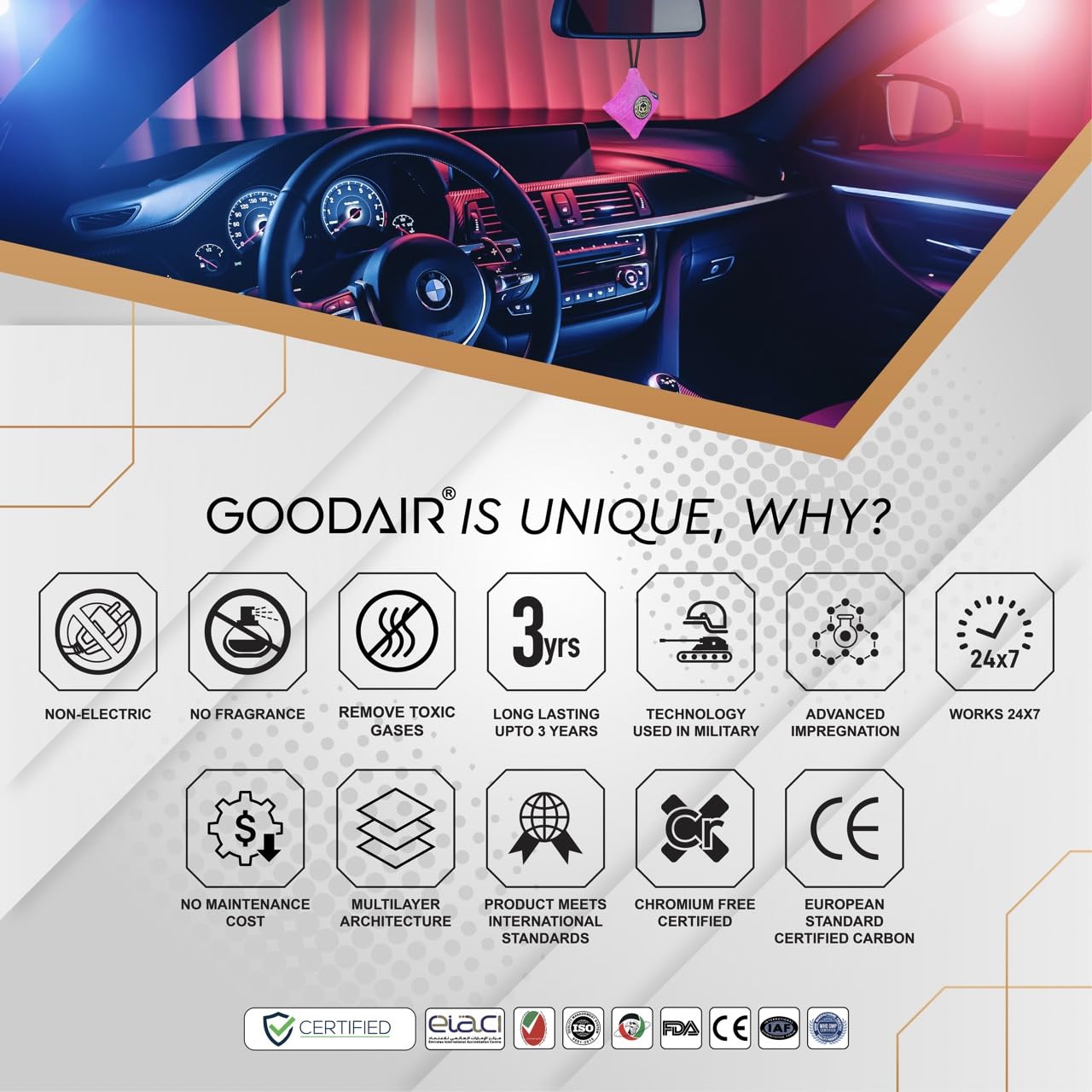 GOODAIR Royal Car Air Purifier | Non-Electric | Forest Green