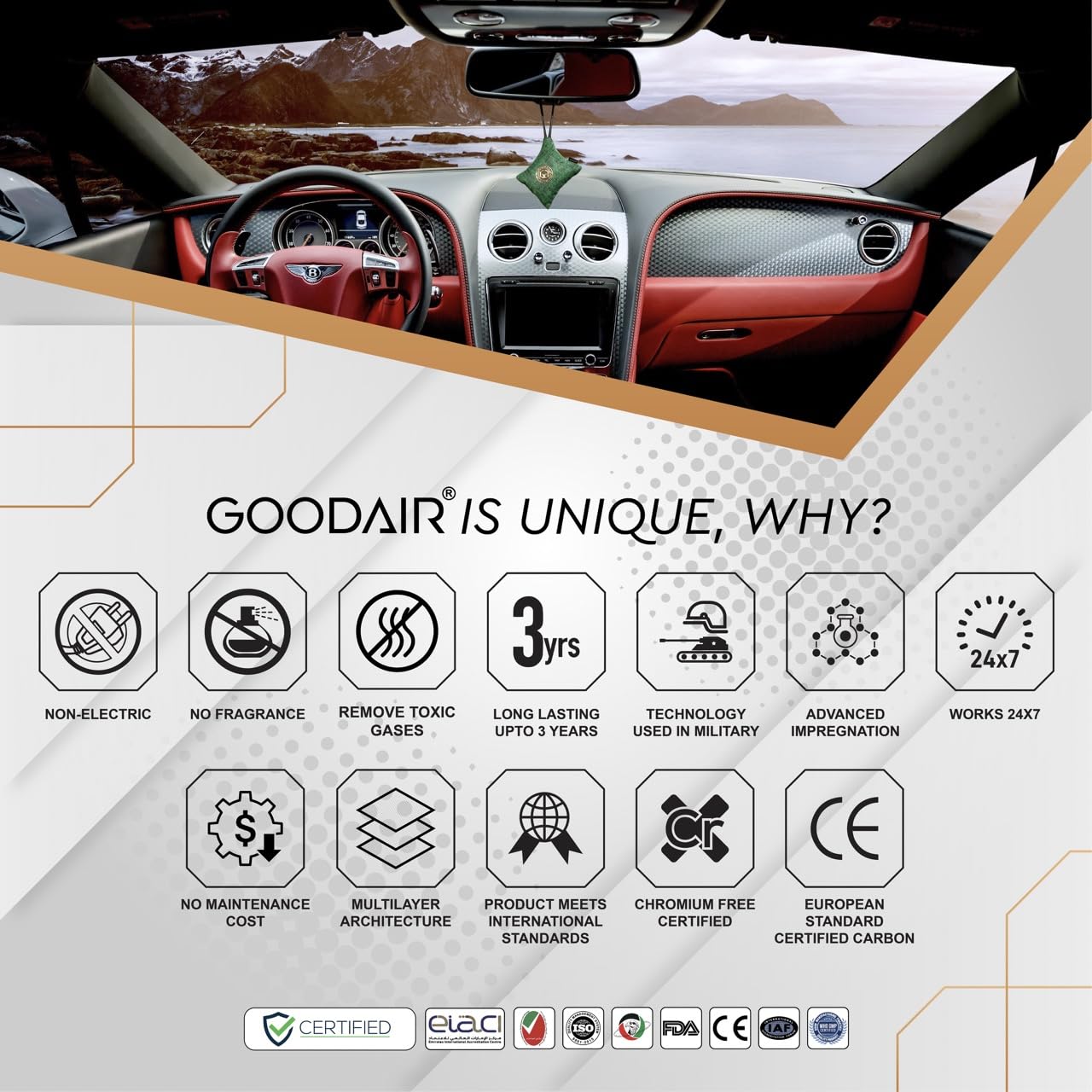 GOODAIR Royal Car Air Purifier | Non-Electric | Forest Green