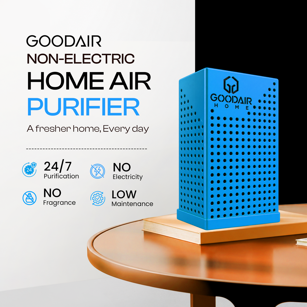 GOODAIR Home Compact | Non-Electric Air Purifier | Skyfall Blue