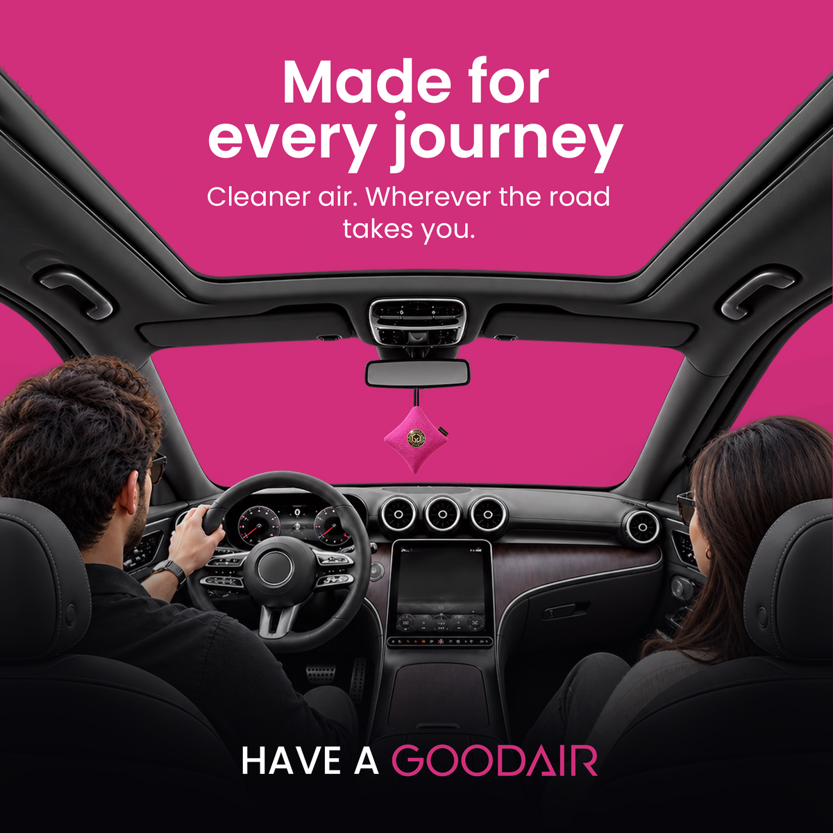 GOODAIR 3.0 Premium Non-electric Car Air Purifier | Stylish Pink
