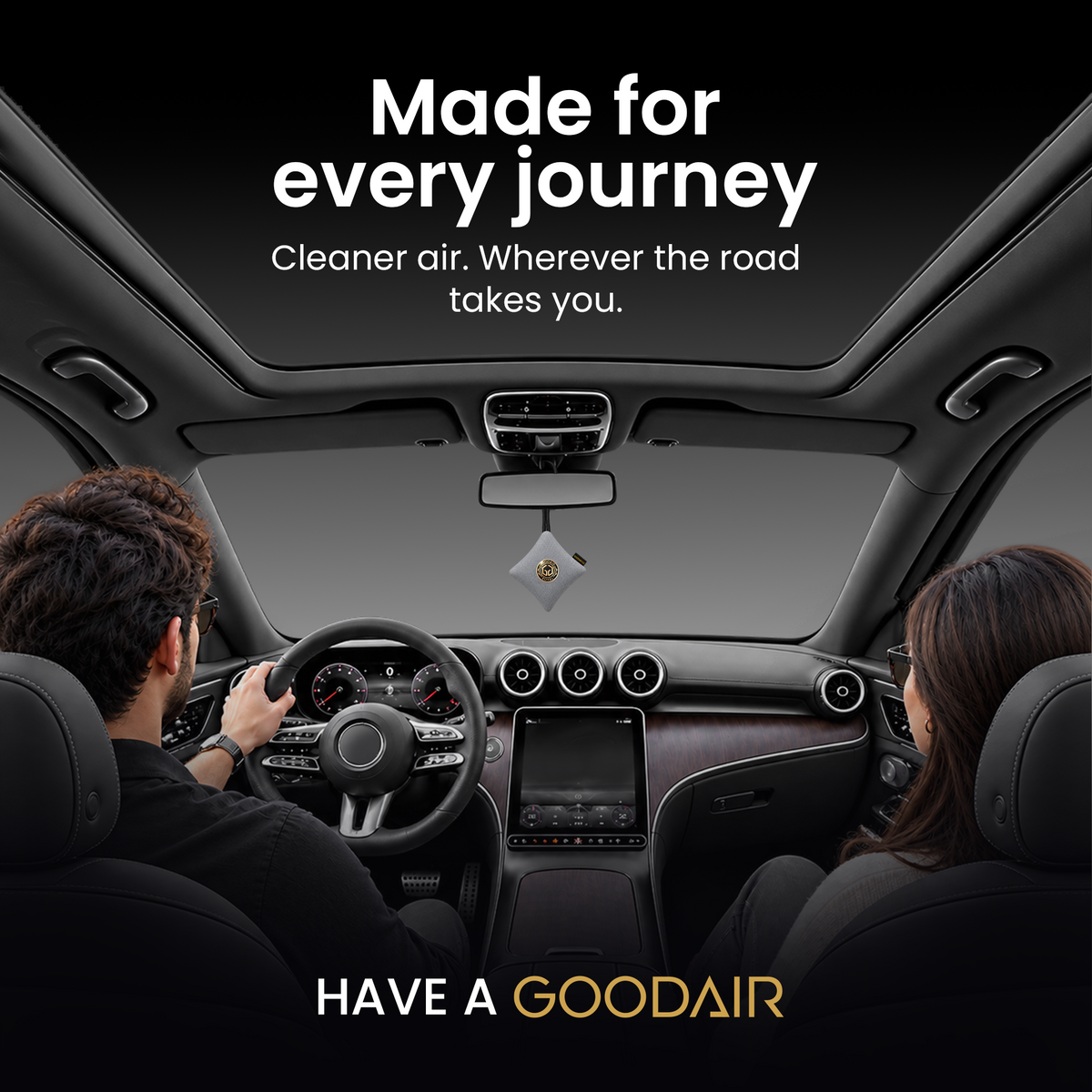 GOODAIR 3.0 Premium Non-electric Car Air Purifier | Elegant Silver