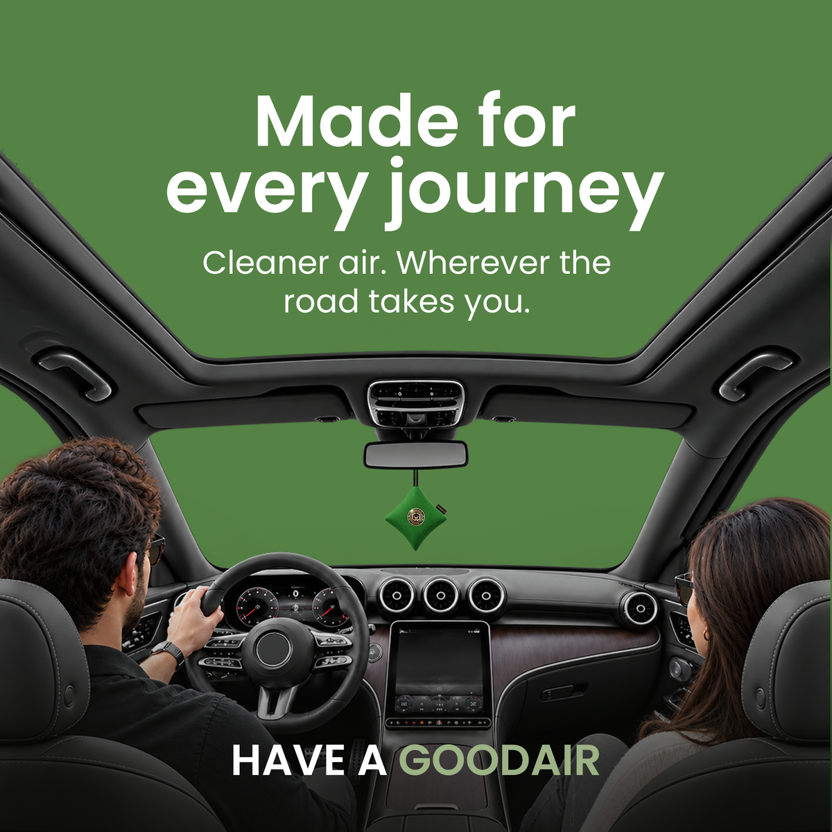 GOODAIR 3.0 Premium Non-electric Car Air Purifier | Forest Green
