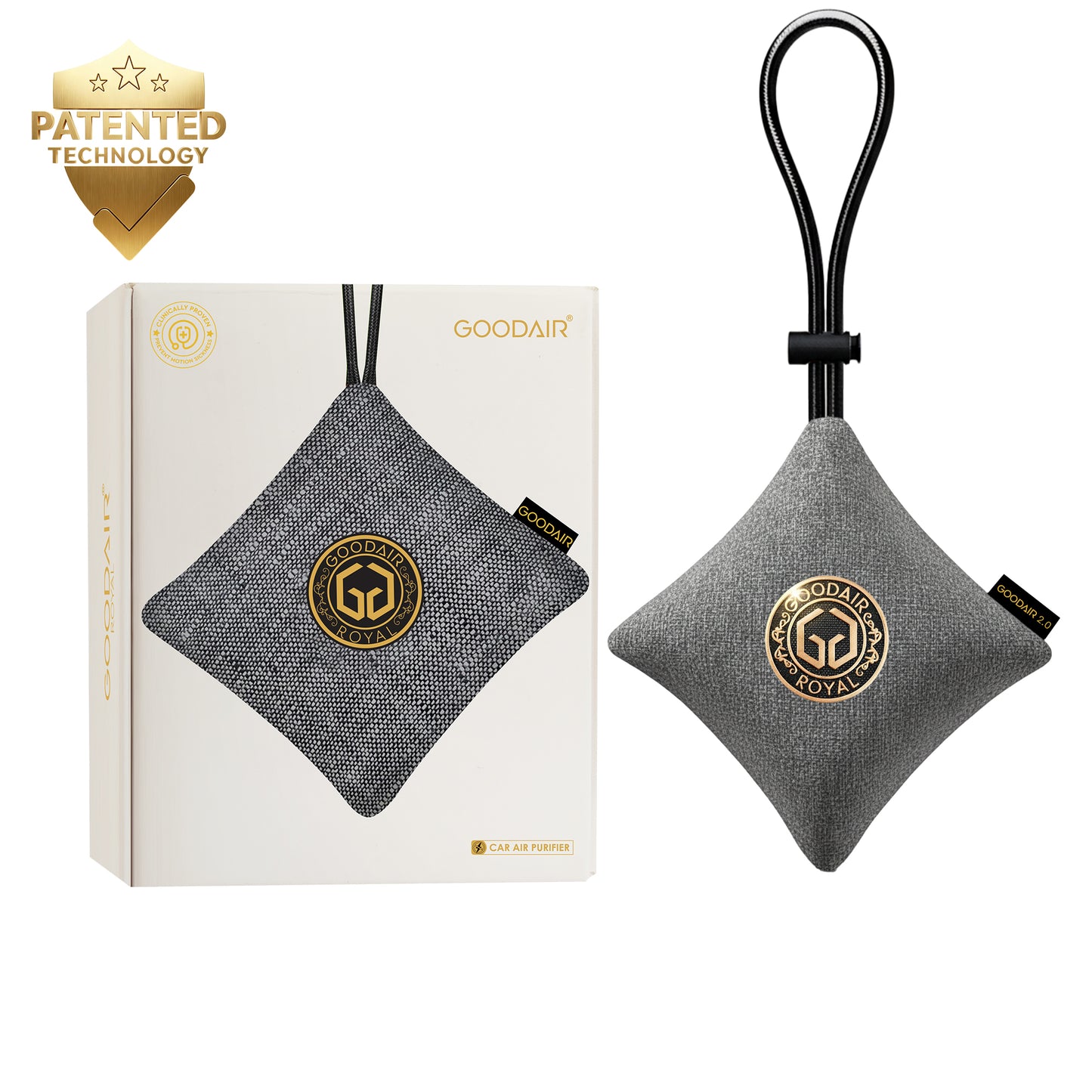 GOODAIR 2.0 Premium Non-electric Car Air Purifier | Elegant Silver