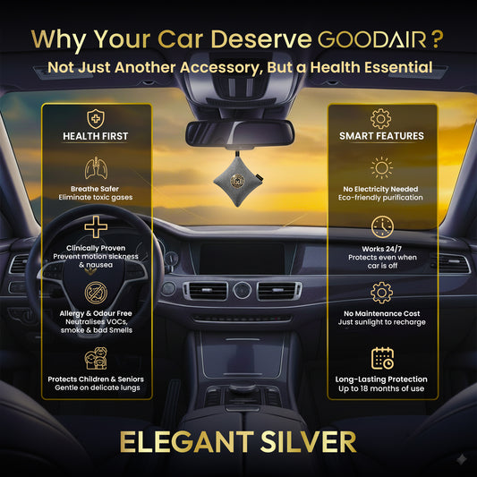 GOODAIR 2.0 Premium Non-electric Car Air Purifier | Elegant Silver