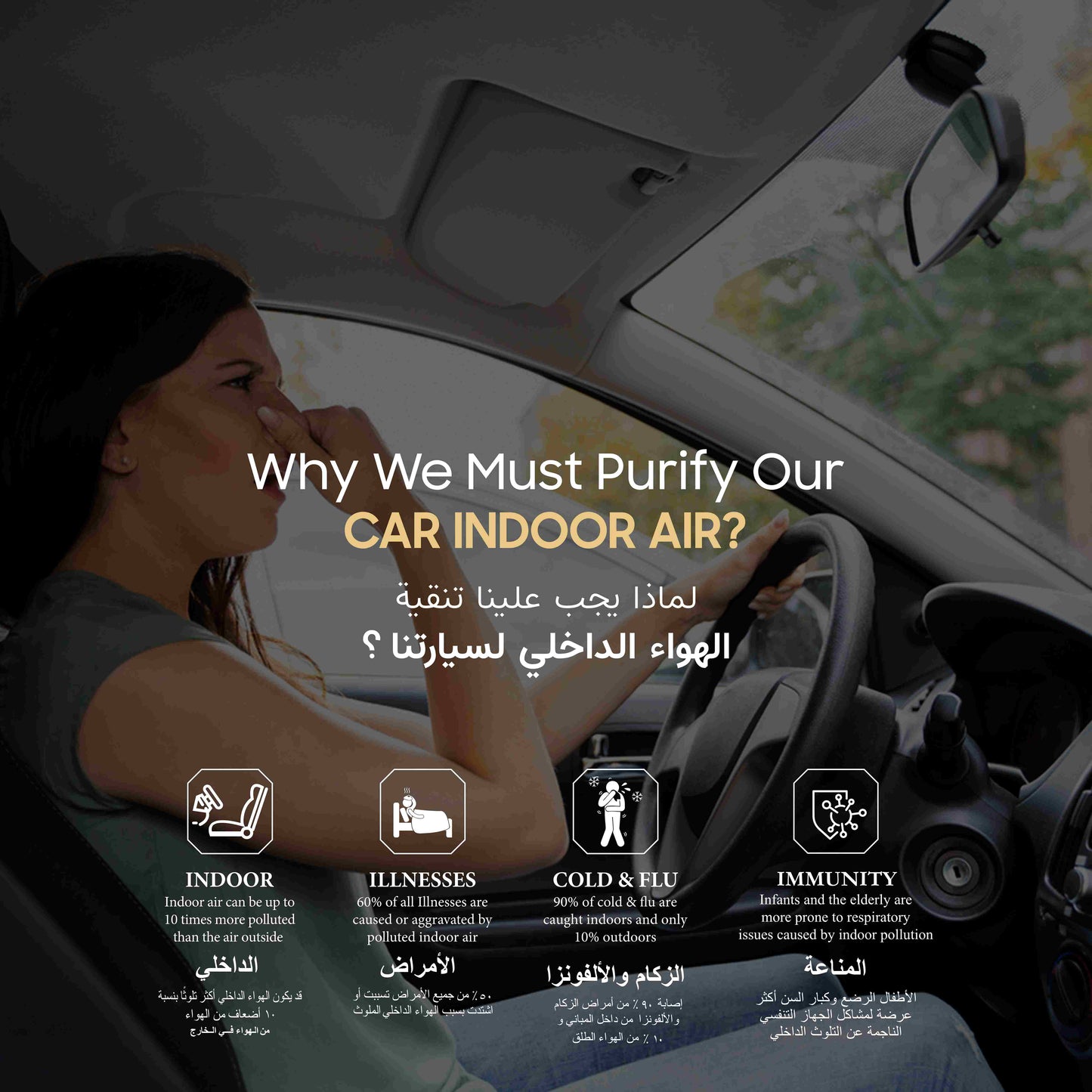 GOODAIR Royal Car Air Purifier | Non-Electric | Elegant Silver