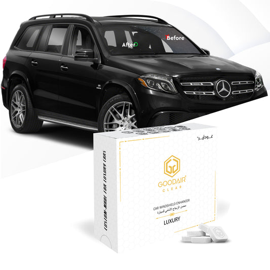 GOODAIR Clear Car Windshield Enhancer | Luxury | 12 Tablets for Ultimate Visibility | Eco-Friendly Formula with Oleoguard Technology | Long-Lasting, Streak-Free Cleaning Solution