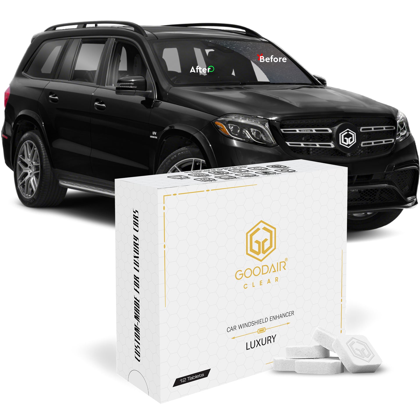 GOODAIR Clear Car Windshield Enhancer | Luxury | 12 Tablets