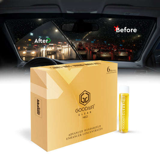 GOODAIR Clear Neo | Advanced Windshield Enhancer Concentrates for Cars | 6 Refills | No harmful Chemicals & Chlorine Bleach | Minimal Foam