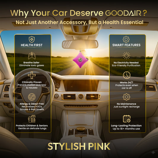 GOODAIR 2.0 Premium Non-electric Car Air Purifier | Stylish Pink