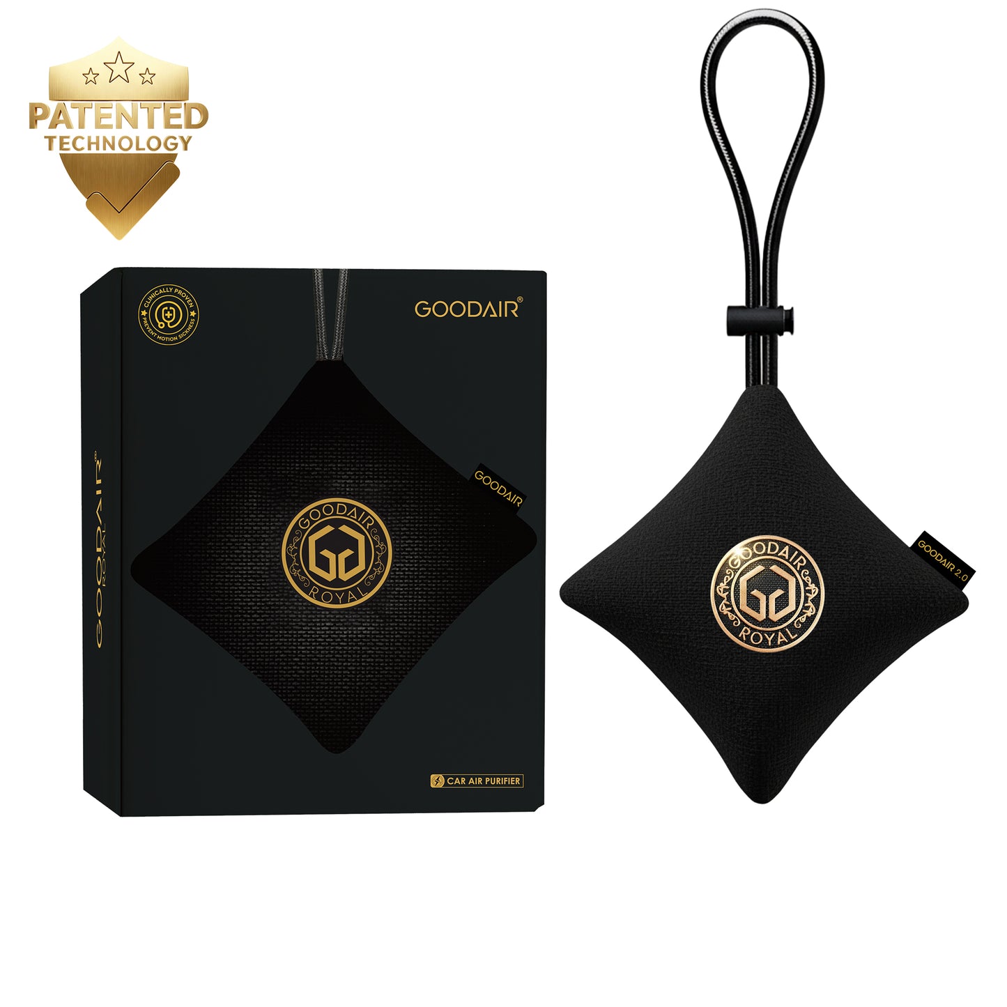 GOODAIR 2.0 Premium Non-electric Car Air Purifier | Super Black